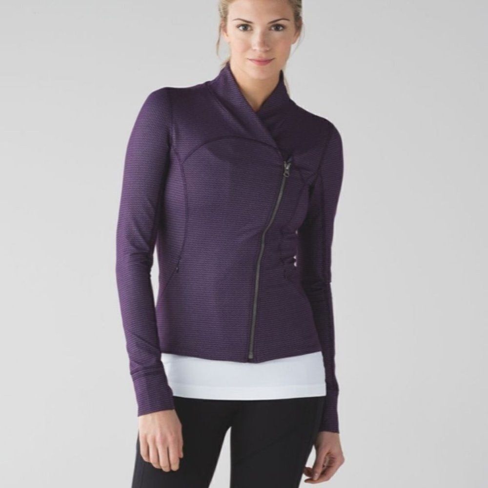 Lululemon Precision Jacket Chain Link Lilac Deep Zinfandel Size 4